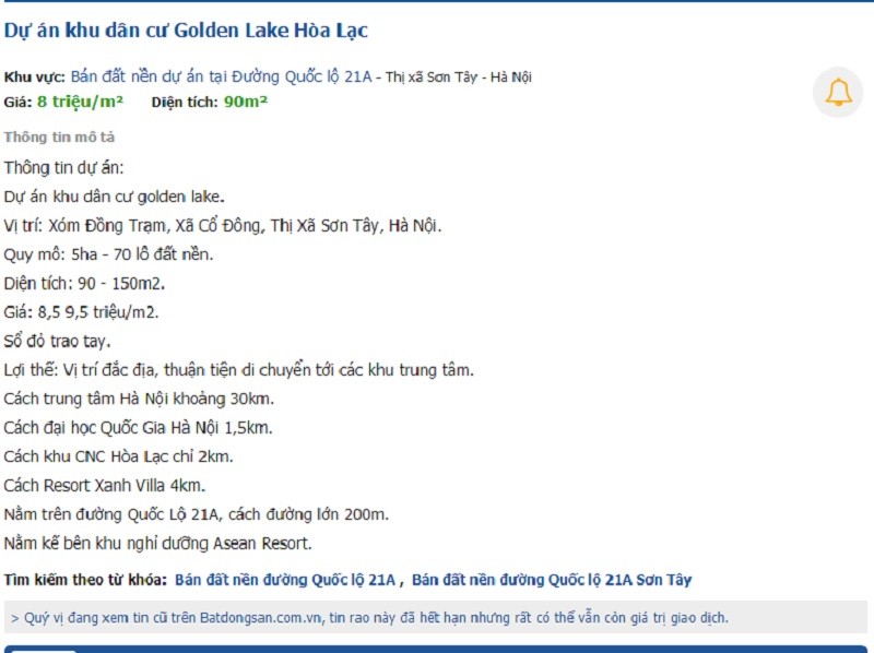 Bat dong san Cong Vang “banh ve” Golden Lake Hoa Lac: Du an “ma” kieu Alibaba o Ha Noi