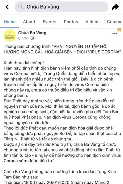 Tranh cai su tru tri chua Ba Vang bay cach 