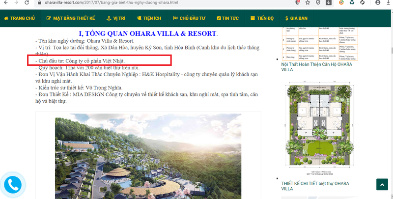 Du an Ohara Villas & Resort Hoa Binh: Rao ban ram ro... Chinh quyen noi 