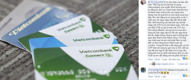 Chu the Visa Credit Vietcombank khong mua hang van bi tru tien?