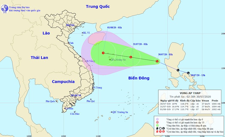 Ap thap nhiet doi vao Bien Dong, mien nui Bac Bo co mua rao va dong