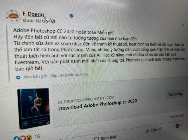 Mat tai khoan Facebook vi bam vao quang cao