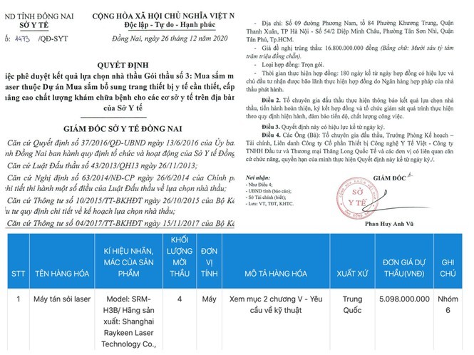 Nghi van “thoi gia” may tan soi laser o SYT Dong Nai: Soi lien danh Y te Viet - Thang Long QT?-Hinh-3