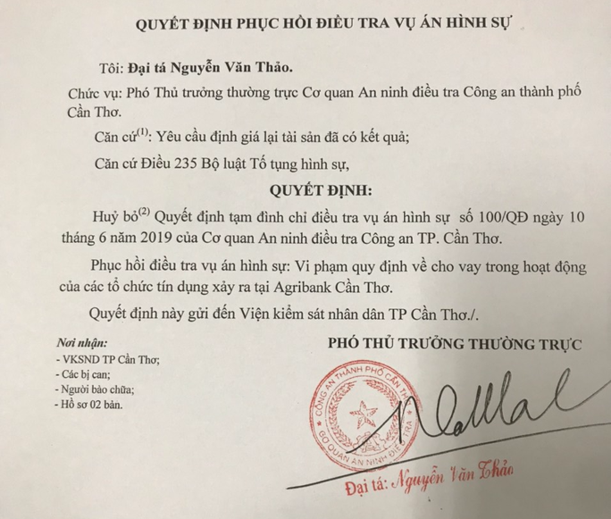 Phuc hoi dieu tra “dai an” 1.000 ty dong o Can Tho