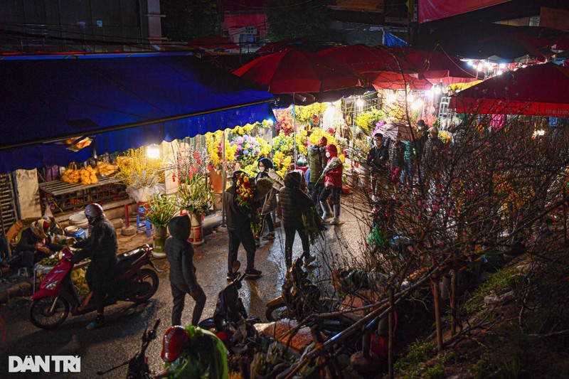 Nguoi dan doi mua ret mua hoa trong phien cho dem cuoi cung nam Tan Suu