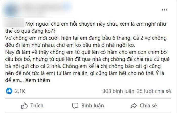 Mang bau 6 thang, em dau an con ghe cung bi chi chong soi moi