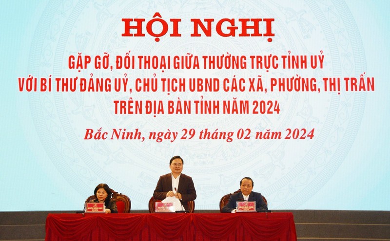 Thuong truc Tinh uy Bac Ninh gap go, doi thoai tai cac xa, phuong, thi tran