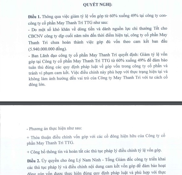 Danh tien thuong Tet cho nhan vien, May Thanh Tri loi nhuan sao?