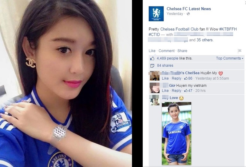 A hau Huyen My goi cam lam me met fan Chelsea