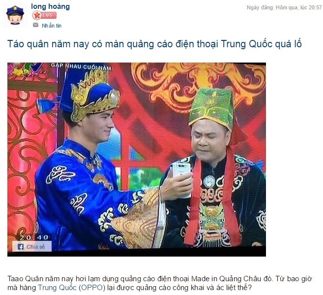 Oppo mat bao nhieu tien de quang cao o Tao quan 2015?