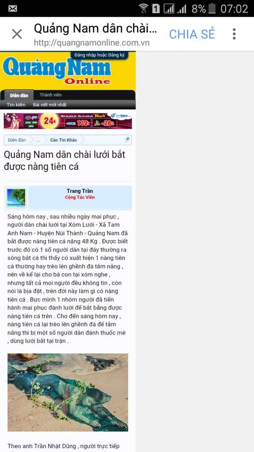 Thuc hu nang tien ca xuat hien o Quang Nam