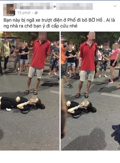 Ban be minh oan cho co gai bi nga o pho di bo