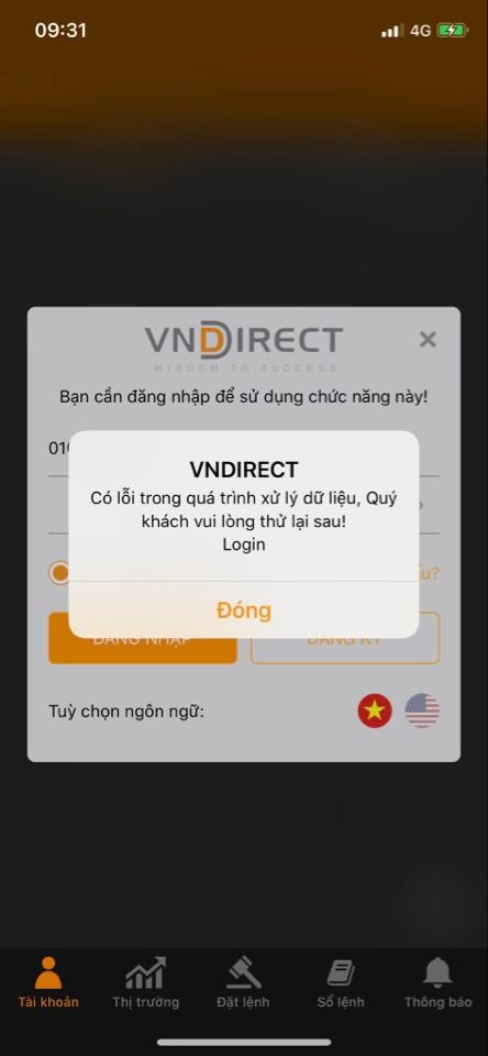 Nha dau tu chiu thiet vi VNDirect gap su co dang nhap