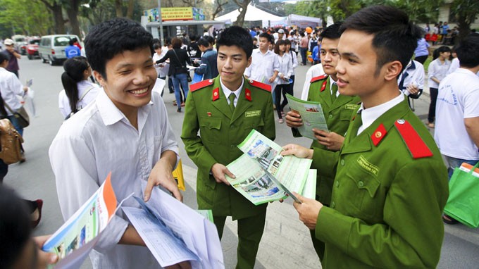 Diem chuan cac truong trung cap Cong an Nhan dan nam 2014