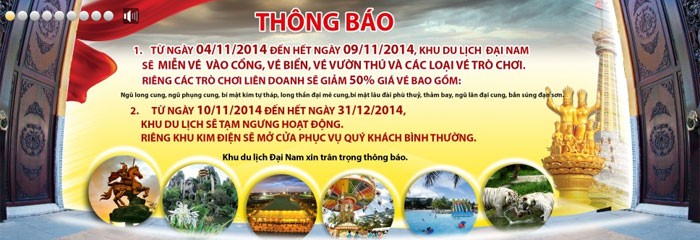 Khu du lich Dai Nam chinh thuc dong cua den het nam