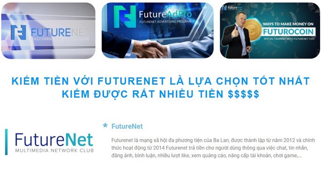 FutureNet kinh doanh tien ao da cap trai phep tren mang