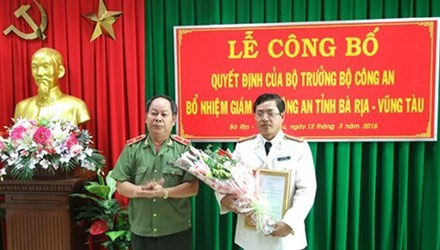 Bo nhiem Giam doc Cong an tinh Ba Ria-Vung Tau