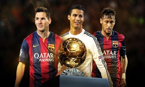 Messi, Neymar, Cris Ronaldo lot vao top 3 Qua bong vang 2015