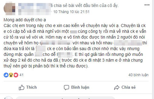 MXH xon xao khi nguoi vo ke ve man “tang ca” gay soc cua chong