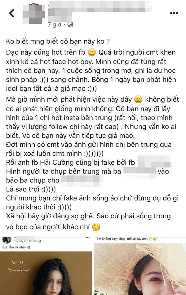 Dân mạng bóc phốt cô gái lấy ảnh hot girl Trung Quốc đăng Faceboo