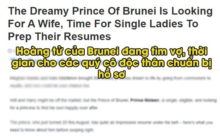 Ro tin Hoang tu Brunei tuyen vo, hoi chi em thi nhau ung tuyen
