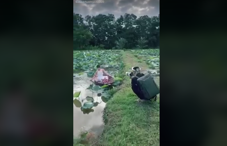 Lo danh tinh gai xinh nhan ket “dang ngat“ mai chup anh sen