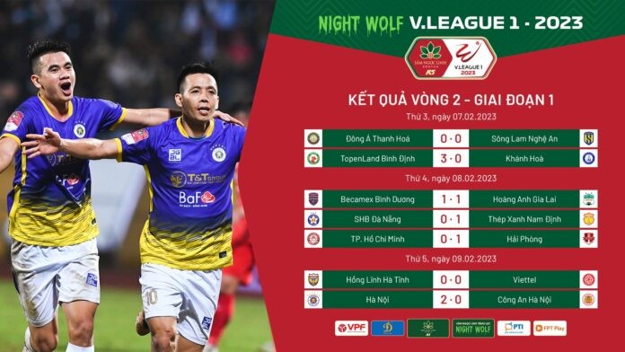 Tong hop vong 2 V-League 2023: Doi dau bang nhin 