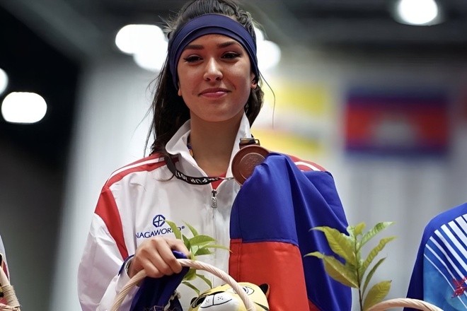 Hot girl taekwondo Campuchia gay sot SEA Games 32 la ai?-Hinh-3