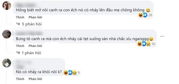 Nau canh ech dong, co gai khien nha ban trai 