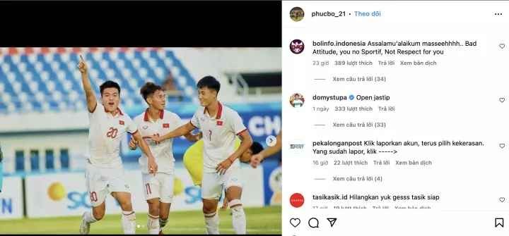 Cau thu U23 Viet Nam bi CDV Indonesia lam phien sau tran chung ket