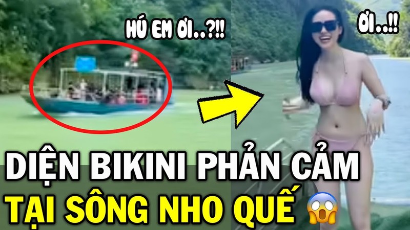 Du khach mac bikini tren song Nho Que, bao lan thang canh bi lam xau?-Hinh-4