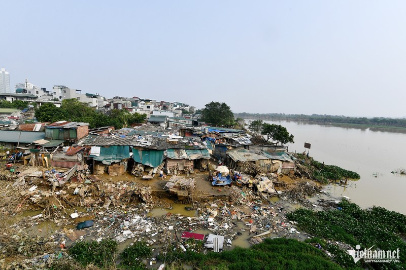 Bai giua song Hong sau nhung ngay bi nuoc lu nuot chung-Hinh-12