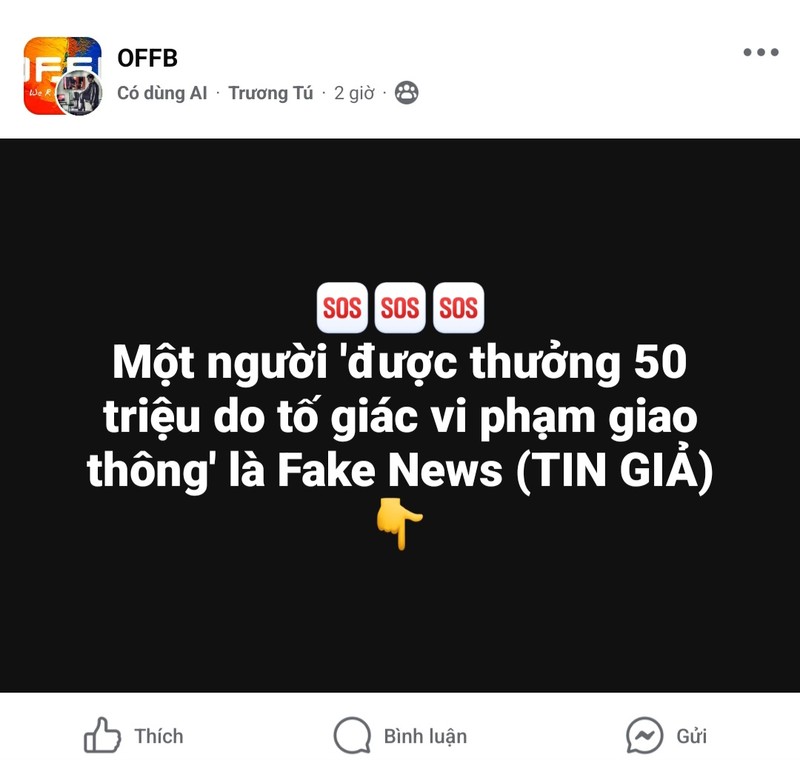 Nhieu Fanpage dua fake news “1 nguoi duoc thuong vi bao vi pham giao thong“-Hinh-11