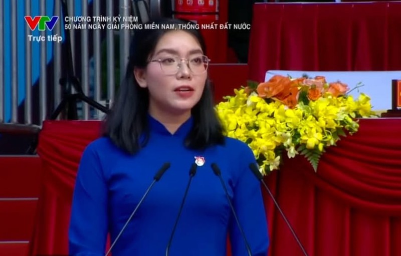 Nu uy vien tre phat bieu tai le dieu binh, dieu hanh 30/4-Hinh-3