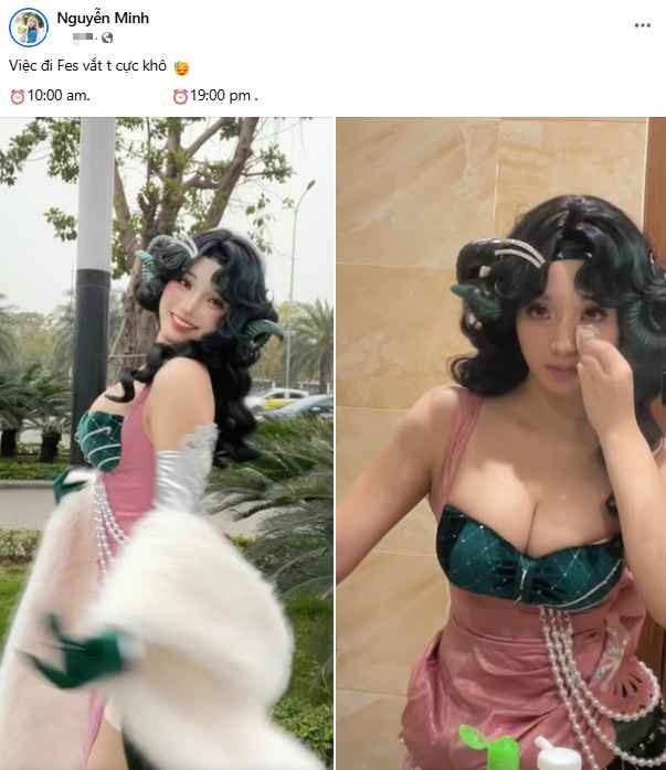 Nu coser khoe khoanh khac tay trang, mat moc ra sao?