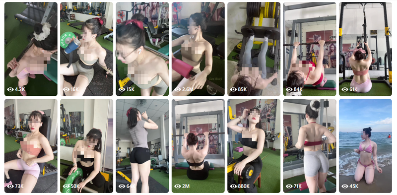Hot girl phong gym dang clip o ep vong 1, netizen thay 