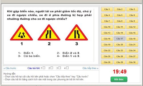 Thi bang lai oto se truot ly thuyet du chi sai mot cau