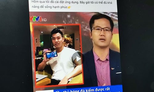 Mao danh VTV dang bai Van Thanh U23 VN quang cao ca cuoc Binomo