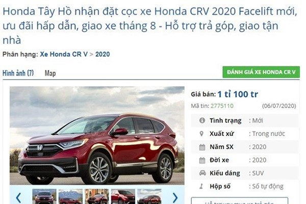 Dai ly nhan coc Honda CR-V lap rap tu 1,1 ty dong?