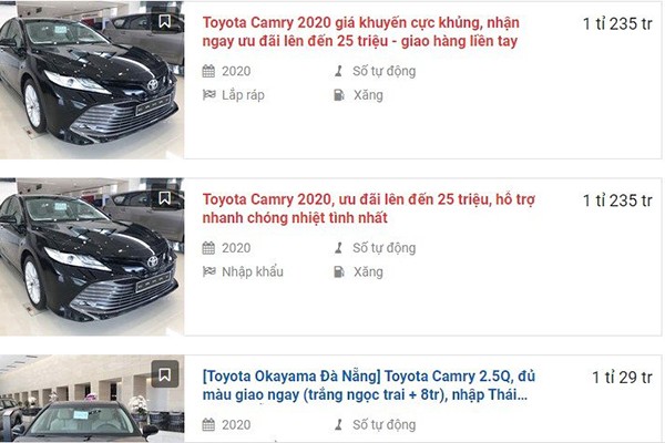 Toyota Camry 2020 tai Viet Nam bat ngo giam 25 trieu dong