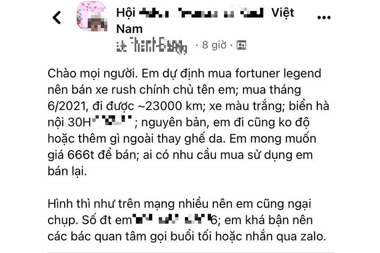 Toyota Rush chay chan ban 666 trieu o Ha Noi, nguoi dung 