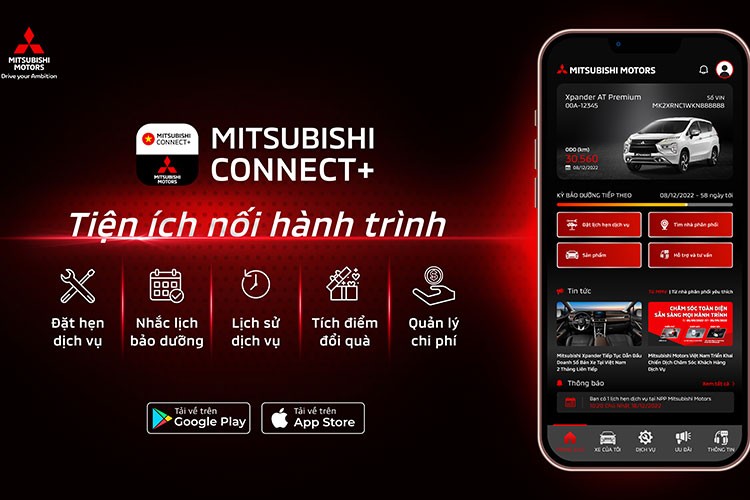 Mitsubishi Motors Viet Nam ra mat ung dung quan ly oto Mitsubishi Connect+
