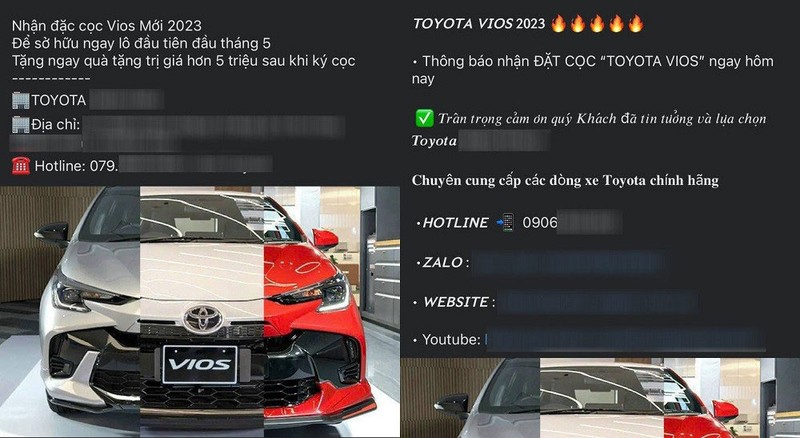 Dai ly dong loat nhan coc cho Toyota Vios 2023 tai Viet Nam