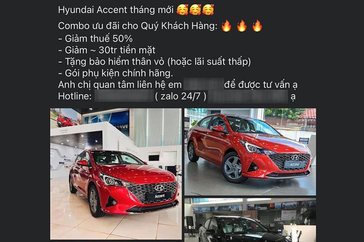 Hyundai Accent dang giam hon 30 trieu dong 