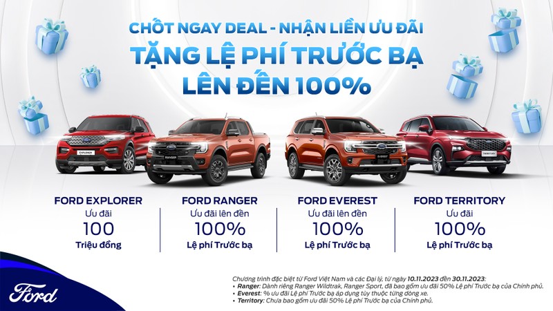 Ford Viet Nam giam 100% phi truoc ba cho loat oto 