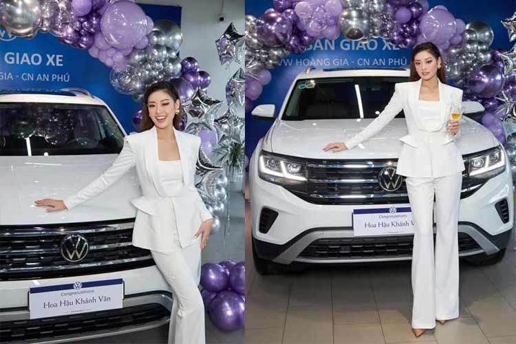 Hoa hau Khanh Van chi hon 2 ty dong tau SUV Volkswagen Teramont