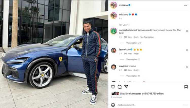 Cristiano Ronaldo tau sieu SUV Ferrari Purosangue hon 12,5 ty dong