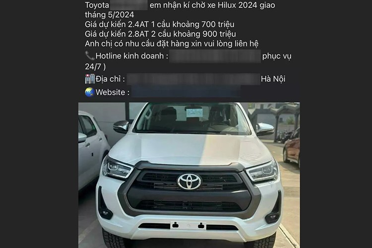 Toyota Hilux 2024 co gia khoi diem tu 700 trieu dong tai Viet Nam?