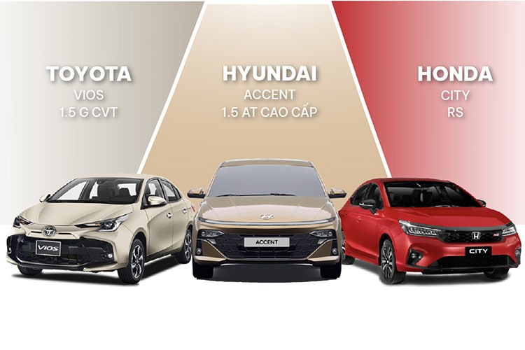 Xem Hyundai Accent, Toyota Vios va Honda City 