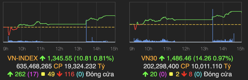 VN-Index tiep tuc tang hon 10 diem voi sac xanh lan rong